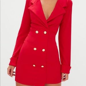 Red blazer dress